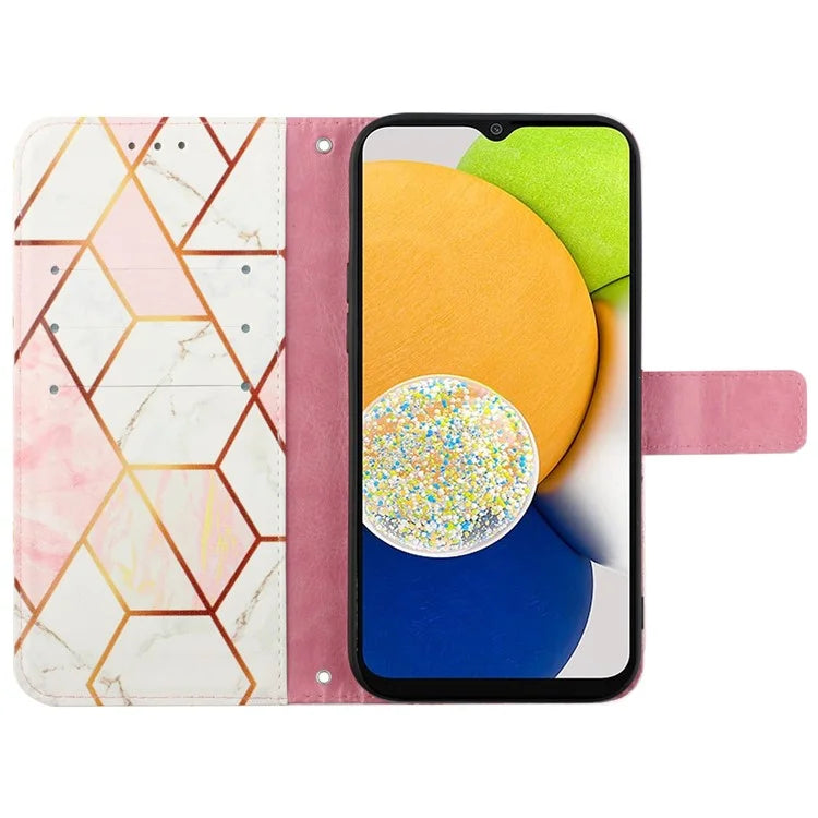 YB Pattern Printing Leather Series-5 for Samsung Galaxy A05 4G Case Leather Wallet Phone Shell with Strap