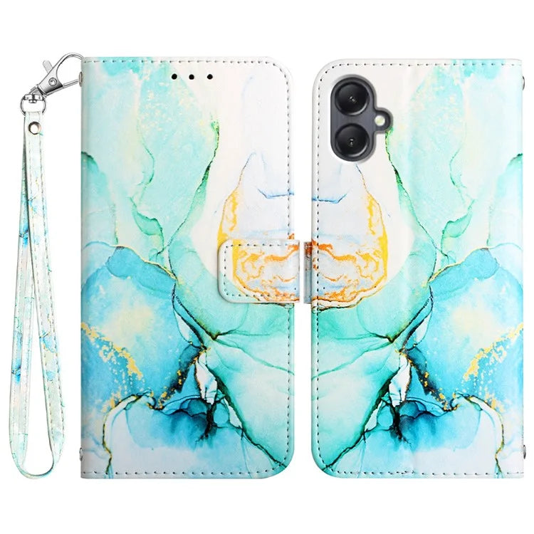 YB Pattern Printing Leather Series-5 for Samsung Galaxy A05 4G Case Leather Wallet Phone Shell with Strap