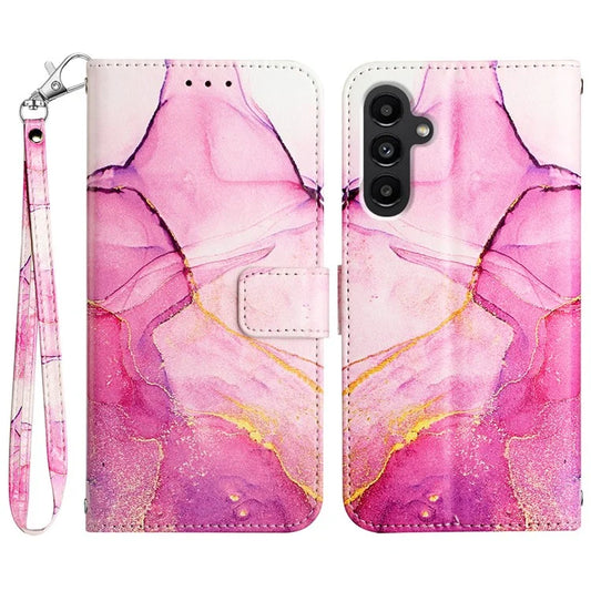 YB Pattern Printing Leather Series-5 for Samsung Galaxy A05s 4G Cover Leather Wallet Flip Phone Case with Strap