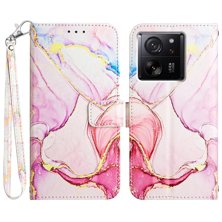 YB Pattern Printing Leather Series-5 for Xiaomi 13T / 13T Pro / Redmi K60 Ultra Cover Leather Wallet Phone Case