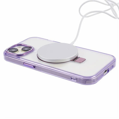 For iPhone 15 Kickstand Magnetic Case TPU+PC Clear Phone Cover