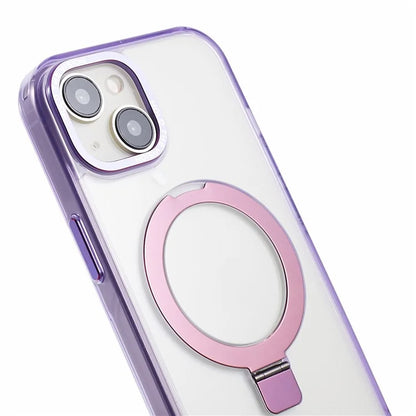 For iPhone 15 Kickstand Magnetic Case TPU+PC Clear Phone Cover