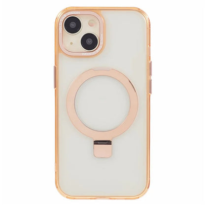 For iPhone 15 Kickstand Magnetic Case TPU+PC Clear Phone Cover