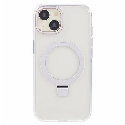 For iPhone 15 Kickstand Magnetic Case TPU+PC Clear Phone Cover