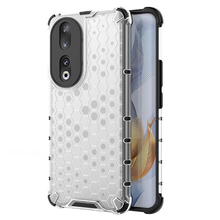 For Honor 90 Case Honeycomb Texture TPU+PC Drop-proof Phone Cover