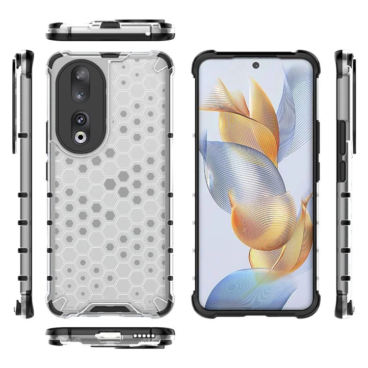 For Honor 90 Case Honeycomb Texture TPU+PC Drop-proof Phone Cover