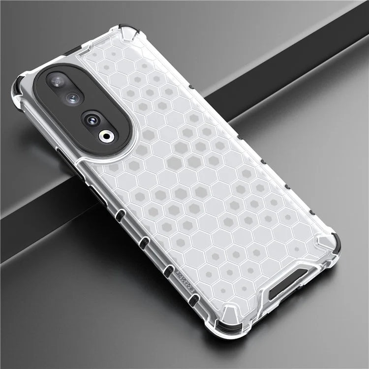For Honor 90 Case Honeycomb Texture TPU+PC Drop-proof Phone Cover