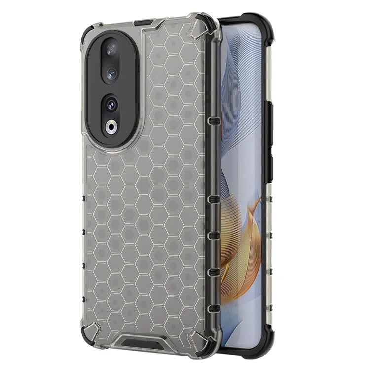 For Honor 90 Case Honeycomb Texture TPU+PC Drop-proof Phone Cover