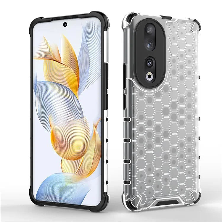 For Honor 90 Case Honeycomb Texture TPU+PC Drop-proof Phone Cover
