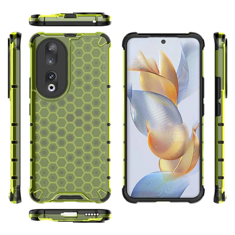 For Honor 90 Case Honeycomb Texture TPU+PC Drop-proof Phone Cover