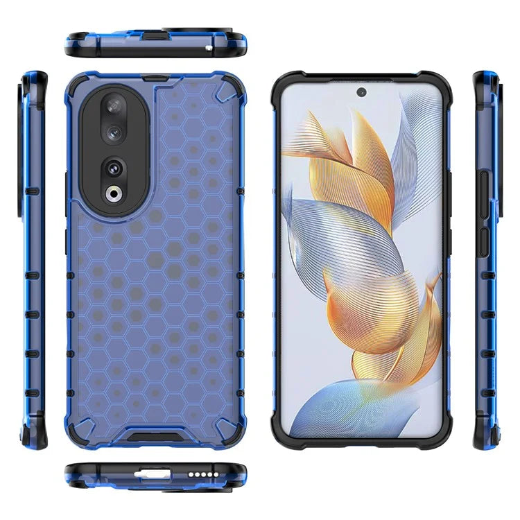For Honor 90 Case Honeycomb Texture TPU+PC Drop-proof Phone Cover