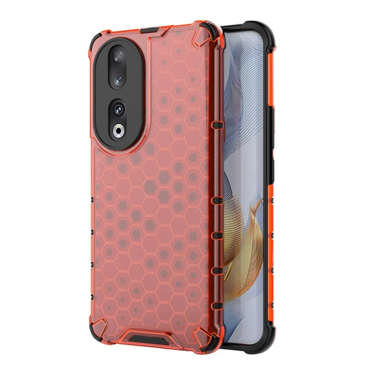 For Honor 90 Case Honeycomb Texture TPU+PC Drop-proof Phone Cover