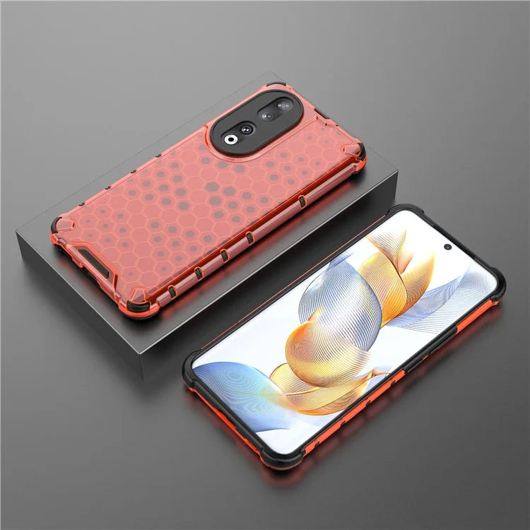 For Honor 90 Case Honeycomb Texture TPU+PC Drop-proof Phone Cover