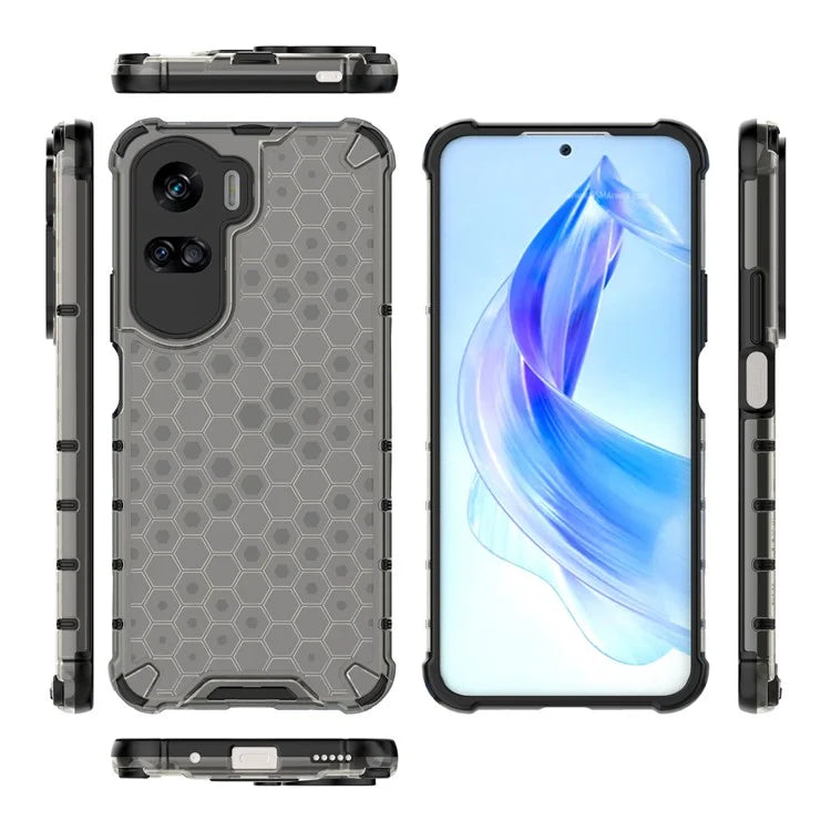 For Honor 90 Lite 5G Cover Anti-scratch TPU+PC Honeycomb Texture Phone Case