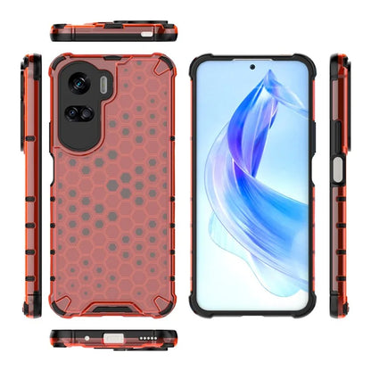For Honor 90 Lite 5G Cover Anti-scratch TPU+PC Honeycomb Texture Phone Case