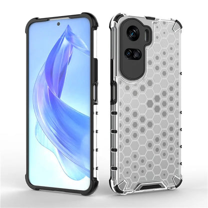 For Honor 90 Lite 5G Cover Anti-scratch TPU+PC Honeycomb Texture Phone Case