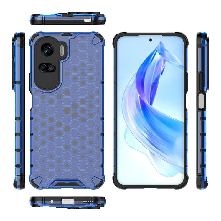 For Honor 90 Lite 5G Cover Anti-scratch TPU+PC Honeycomb Texture Phone Case