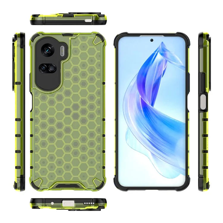 For Honor 90 Lite 5G Cover Anti-scratch TPU+PC Honeycomb Texture Phone Case