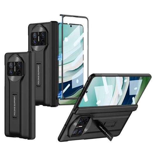 GKK For Huawei Mate X5 Hard PC Case Kickstand Phone Cover with Tempered Glass Film