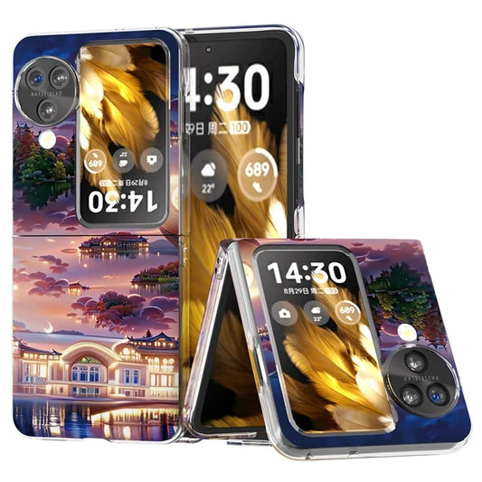 For Oppo Find N3 Flip 5G Case Hard PC Pattern Printing Phone Cover