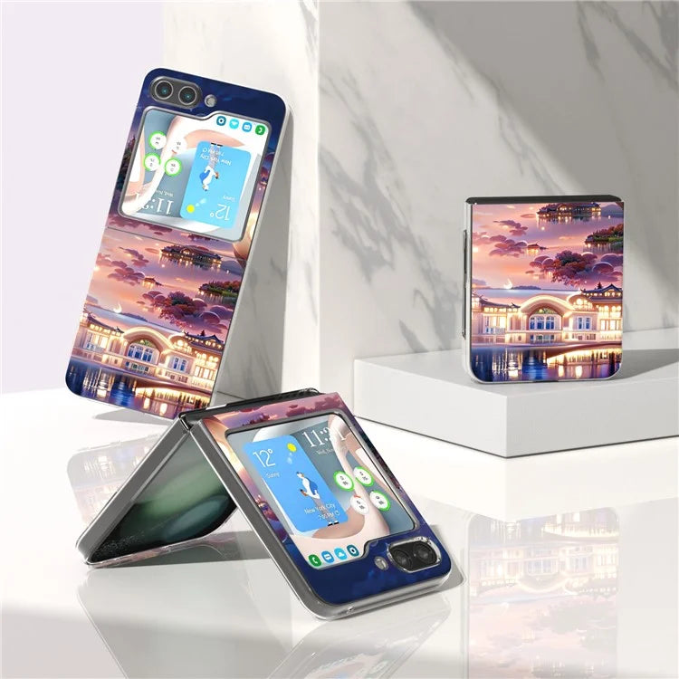 For Samsung Galaxy Z Flip5 5G Case Pattern Printing Anti-Scratch PC Phone Cover