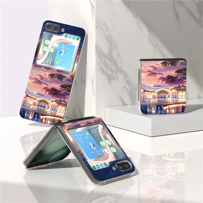 For Samsung Galaxy Z Flip5 5G Case Pattern Printing Anti-Scratch PC Phone Cover