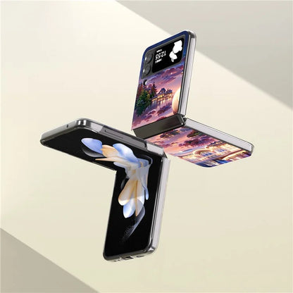 For Samsung Galaxy Z Flip4 5G Case Shockproof PC Pattern Printing Phone Cover