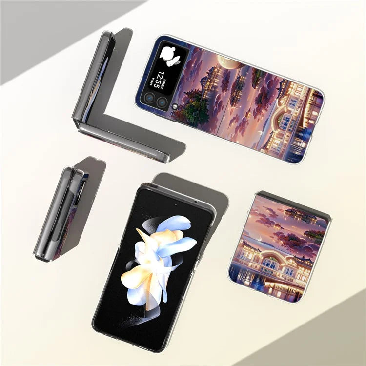 For Samsung Galaxy Z Flip4 5G Case Shockproof PC Pattern Printing Phone Cover
