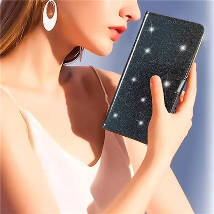 For Samsung Galaxy A15 5G Case PU Leather Wallet Glittery Phone Cover