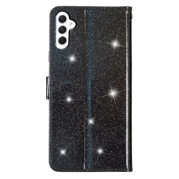 For Samsung Galaxy A15 5G Case PU Leather Wallet Glittery Phone Cover