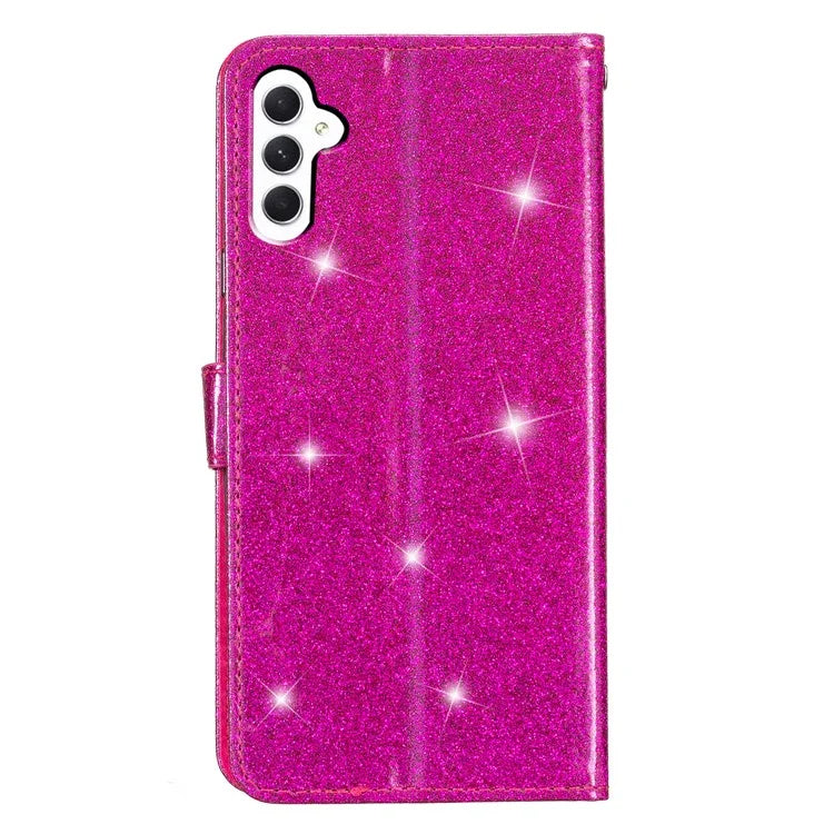 For Samsung Galaxy A15 5G Case PU Leather Wallet Glittery Phone Cover