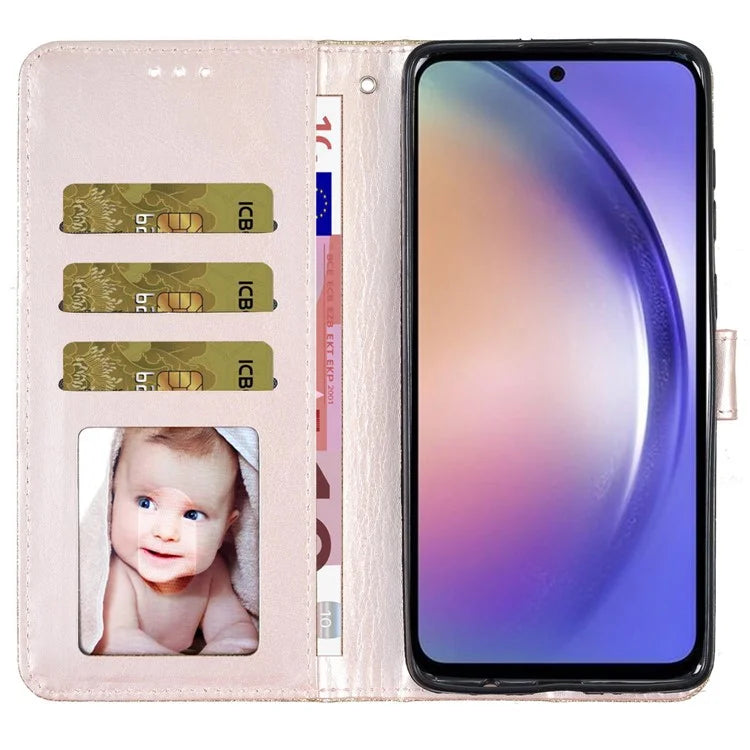 For Samsung Galaxy A15 5G Case PU Leather Wallet Glittery Phone Cover