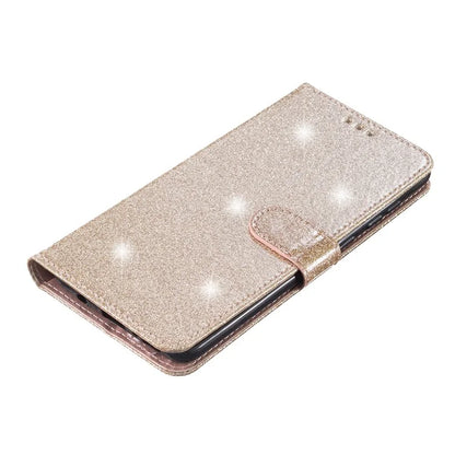 For Samsung Galaxy A15 5G Case PU Leather Wallet Glittery Phone Cover