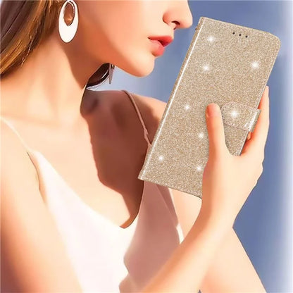 For Samsung Galaxy A15 5G Case PU Leather Wallet Glittery Phone Cover