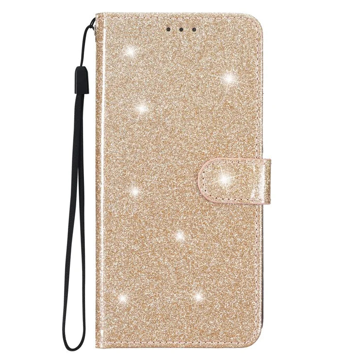 For Samsung Galaxy A15 5G Case PU Leather Wallet Glittery Phone Cover