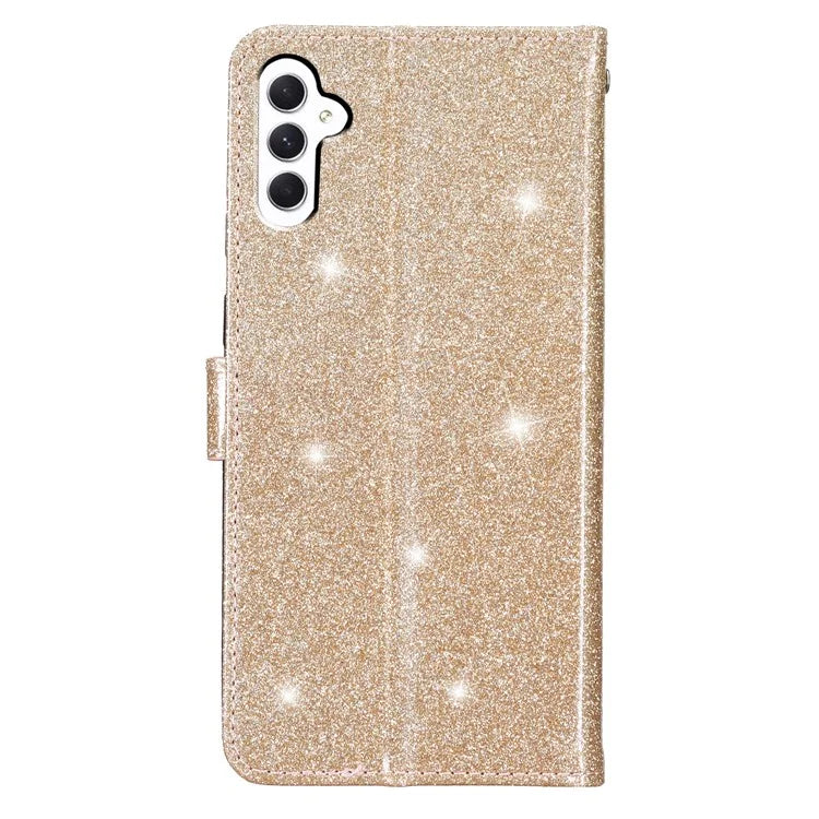 For Samsung Galaxy A15 5G Case PU Leather Wallet Glittery Phone Cover