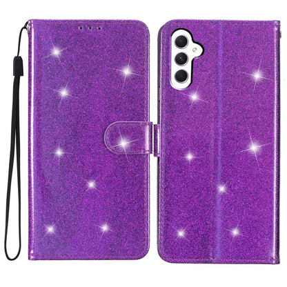 For Samsung Galaxy A15 5G Case PU Leather Wallet Glittery Phone Cover