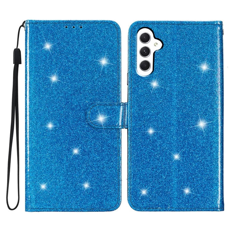 For Samsung Galaxy A15 5G Case PU Leather Wallet Glittery Phone Cover