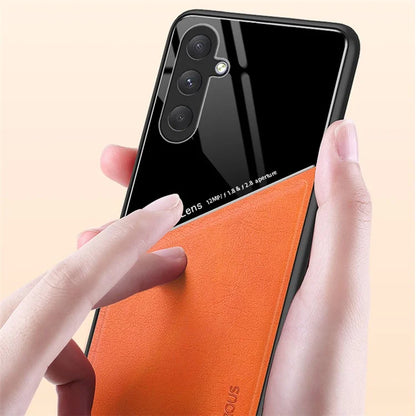 For Samsung Galaxy M54 5G / F54 5G Case Precise Cutout Leather Coated TPU+PC Phone Cover