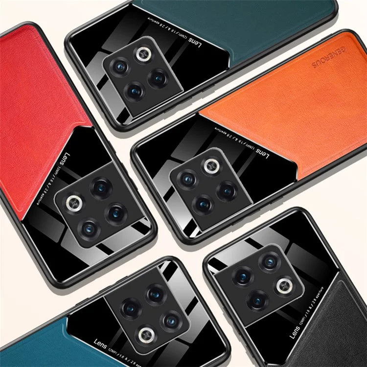 For OnePlus 10 Pro 5G Cover Leather+TPU+PC Phone Back Case Support Magnetic Car Holder