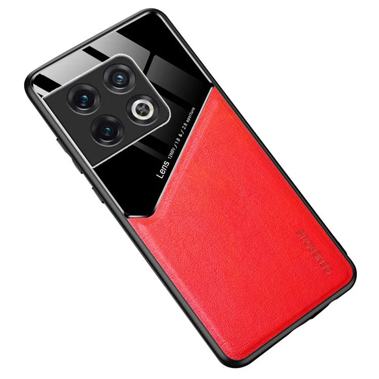 For OnePlus 10 Pro 5G Cover Leather+TPU+PC Phone Back Case Support Magnetic Car Holder