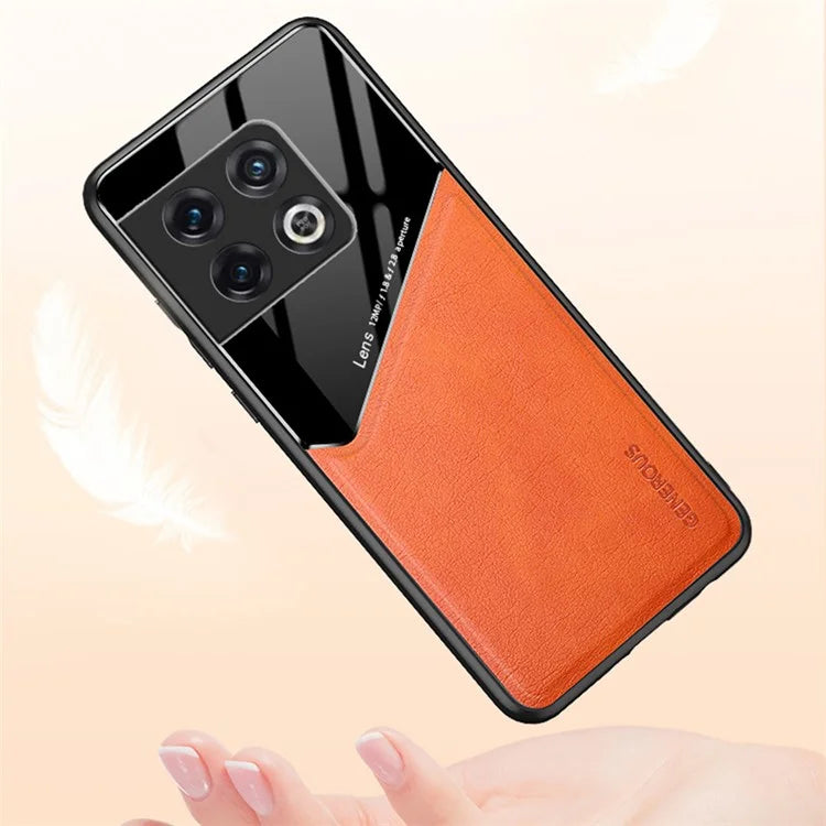 For OnePlus 10 Pro 5G Cover Leather+TPU+PC Phone Back Case Support Magnetic Car Holder
