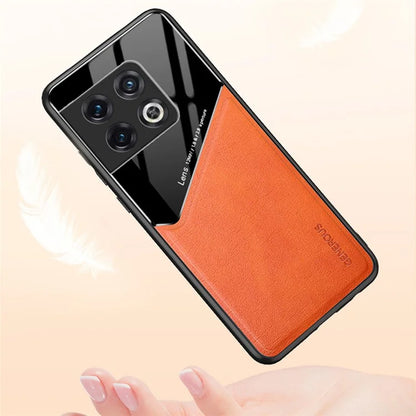 For OnePlus 10 Pro 5G Cover Leather+TPU+PC Phone Back Case Support Magnetic Car Holder