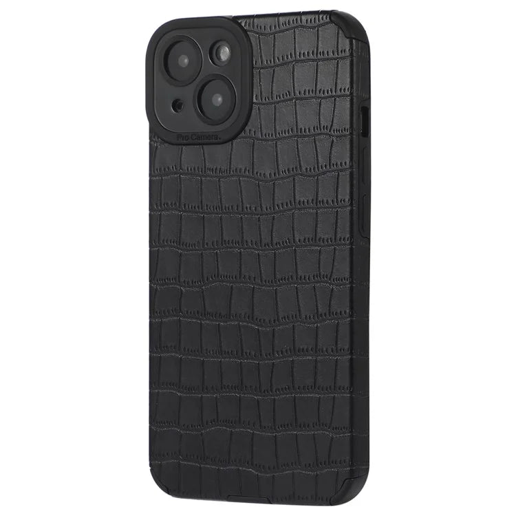 For iPhone 14 Plus Case Crocodile Texture PU Leather + TPU Shockproof Phone Cover