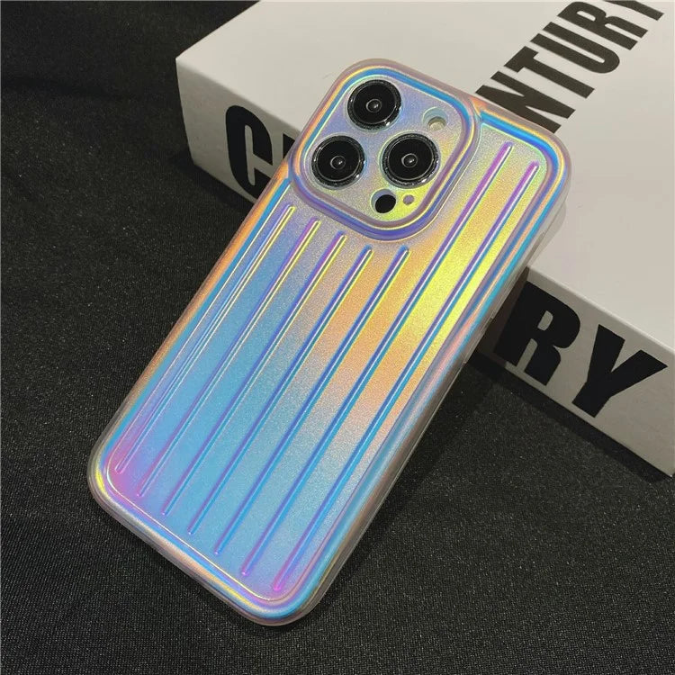 For iPhone 14 Pro Max Case Soft TPU 3D Striped Pattern Design IMD Phone Cover