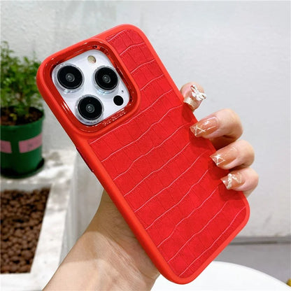 For iPhone 14 Pro Max Case Electroplated Camera Frame Leather+TPU+PC Phone Cover