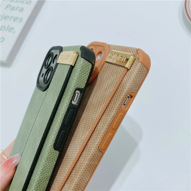 Morandi Style for iPhone 14 Plus Case TPU+PU Leather Wristband Kickstand Phone Cover