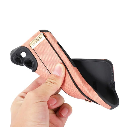 Morandi Style for iPhone 14 Plus Case TPU+PU Leather Wristband Kickstand Phone Cover