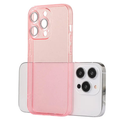 For iPhone 14 Pro Case Shiny Ring Lens Protector Glitter Powder TPU Phone Cover