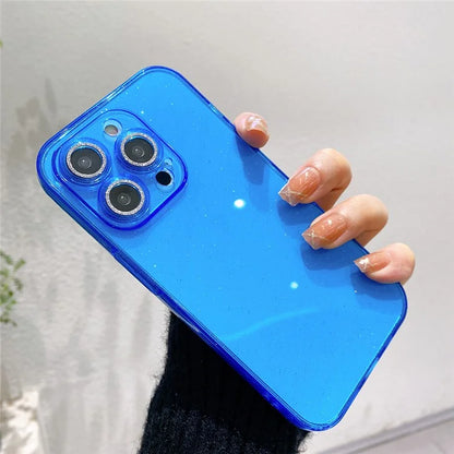 For iPhone 14 Pro Case Shiny Ring Lens Protector Glitter Powder TPU Phone Cover
